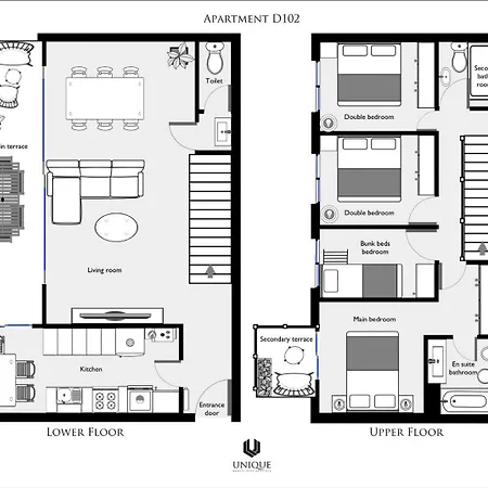 Unique - Stylish Seafront Duplex 公寓 *